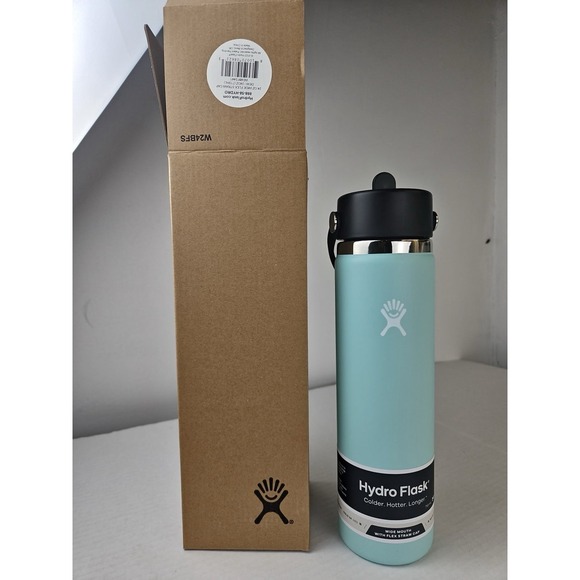 hydroflask 24oz Wide Flex Straw Cap The Color Is Dew Brand New In The Box - Picture 1 of 7